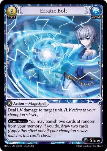 Erratic Bolt (302), Radiant Origins — Grand Archive card price