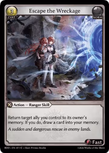Escape the Wreckage (071), Radiant Origins — Grand Archive card price