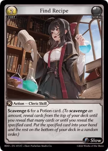Find Recipe (075), Radiant Origins — Grand Archive card price