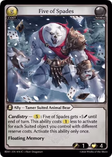 Five of Spades (076), Radiant Origins — Grand Archive card price