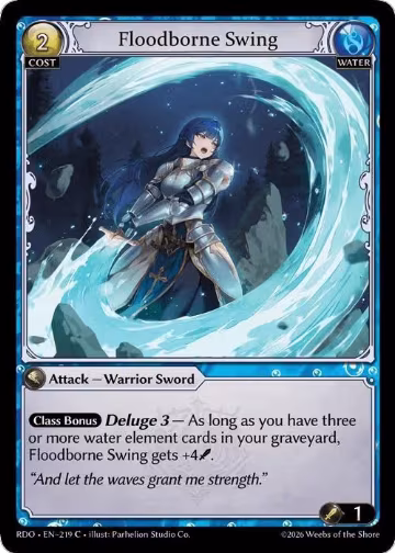Floodborne Swing (219), Radiant Origins — Grand Archive card price