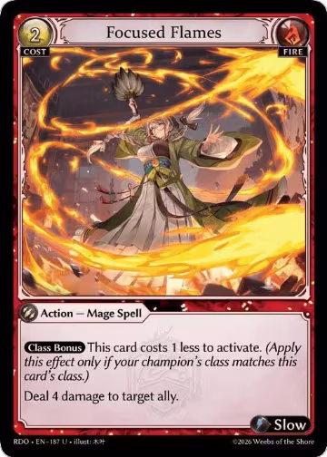 Focused Flames (187), Radiant Origins — Grand Archive card price