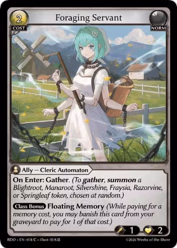 Foraging Servant (078), Radiant Origins — Grand Archive card price