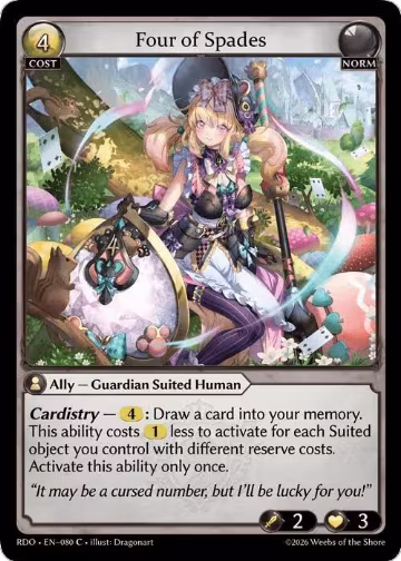 Four of Spades (080), Radiant Origins — Grand Archive card price