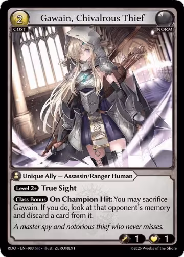 Gawain, Chivalrous Thief (083), Radiant Origins — Grand Archive card price