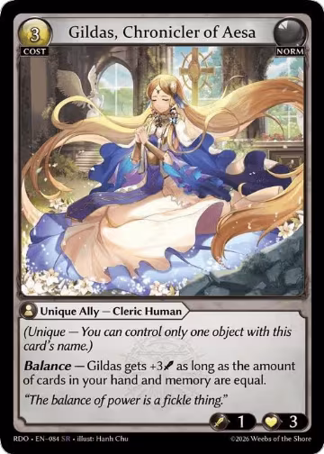 Gildas, Chronicler of Aesa (084), Radiant Origins — Grand Archive card price