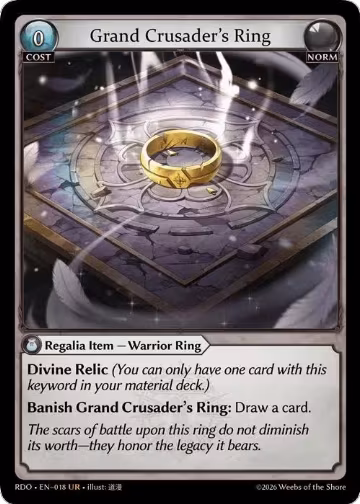 Grand Crusader's Ring (018), Radiant Origins — Grand Archive card price