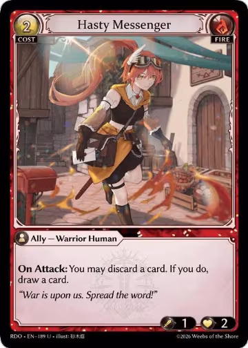 Hasty Messenger (189), Radiant Origins — Grand Archive card price