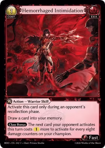 Hemorrhaged Intimidation (342), Radiant Origins — Grand Archive card price