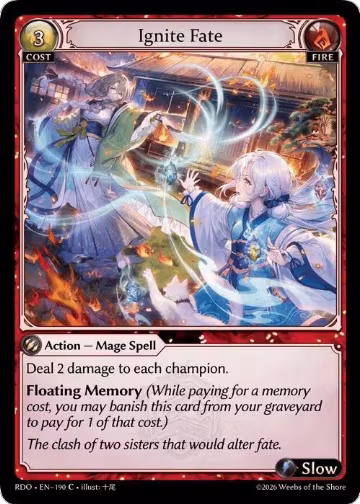 Ignite Fate (190), Radiant Origins — Grand Archive card price