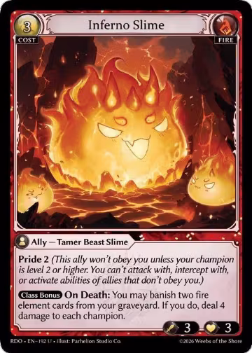 Inferno Slime (192), Radiant Origins — Grand Archive card price
