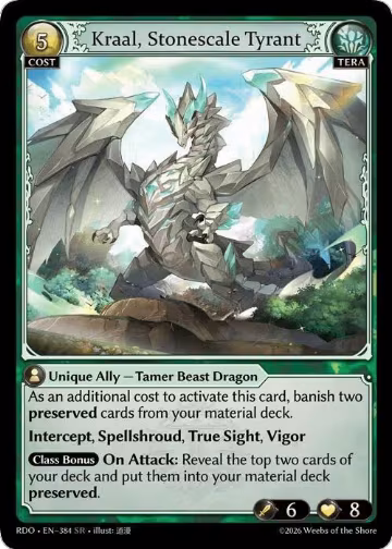 Kraal, Stonescale Tyrant (384), Radiant Origins — Grand Archive card price