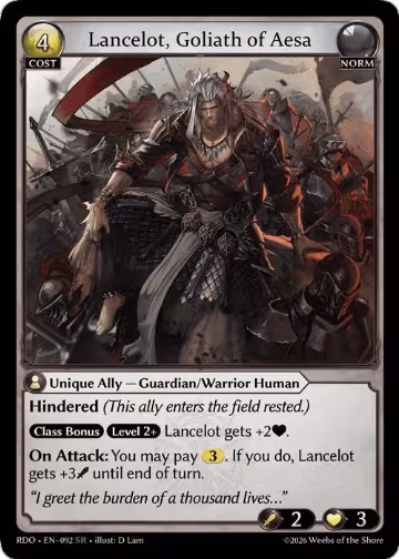 Lancelot, Goliath of Aesa (092), Radiant Origins — Grand Archive card price