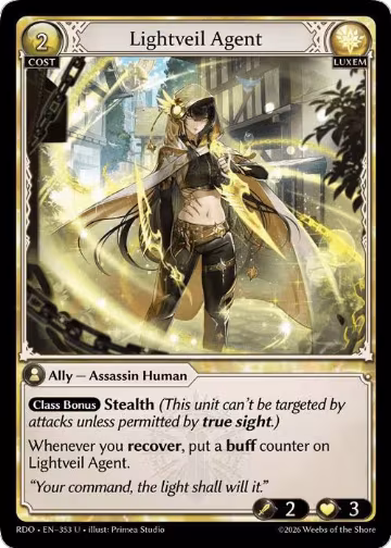 Lightveil Agent (353), Radiant Origins — Grand Archive card price