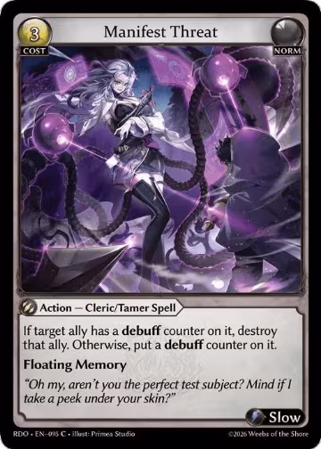 Manifest Threat (095), Radiant Origins — Grand Archive card price