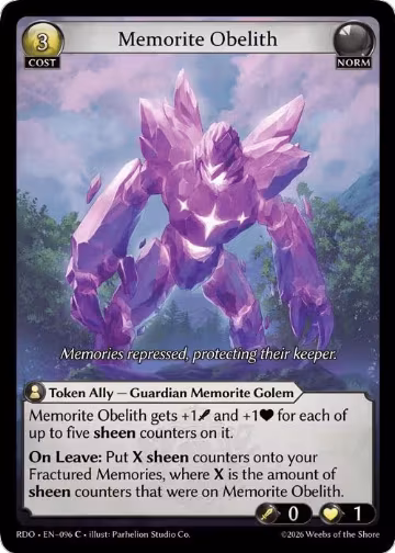 Memorite Obelith (096), Radiant Origins — Grand Archive card price