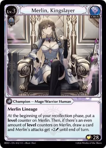 Merlin, Kingslayer (012), Radiant Origins — Grand Archive card price