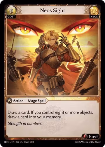Neos Sight (366), Radiant Origins — Grand Archive card price