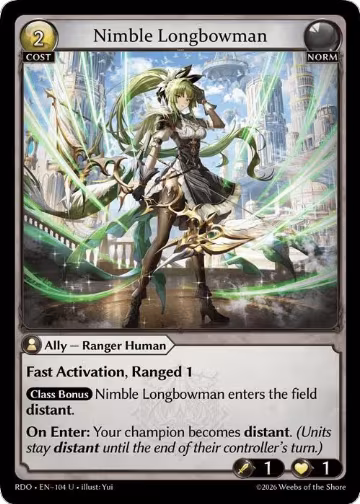 Nimble Longbowman (104), Radiant Origins — Grand Archive card price