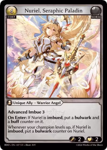 Nuriel, Seraphic Paladin (107), Radiant Origins — Grand Archive card price