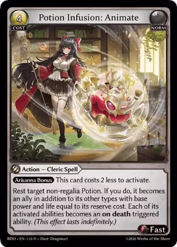 Potion Infusion: Animate (113), Radiant Origins — Grand Archive card price