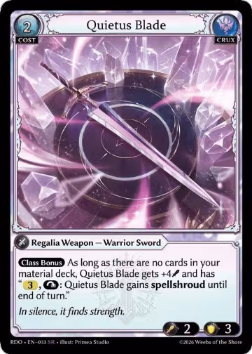 Quietus Blade (033), Radiant Origins — Grand Archive card price