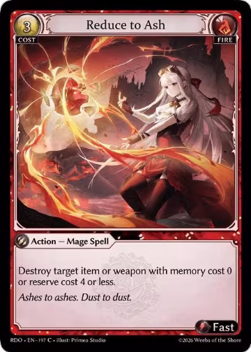 Reduce to Ash (197), Radiant Origins — Grand Archive card price