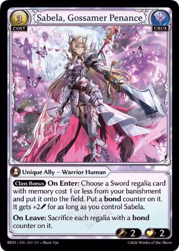Sabela, Gossamer Penance (331), Radiant Origins — Grand Archive card price