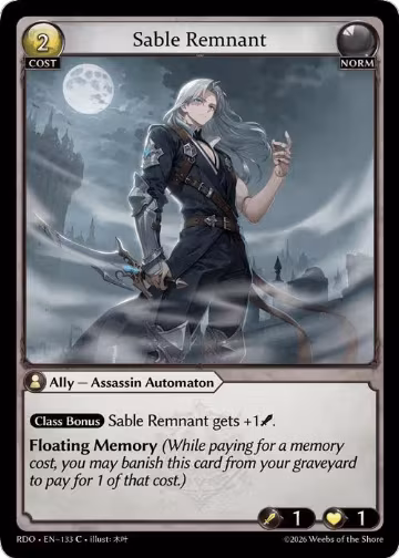 Sable Remnant (133), Radiant Origins — Grand Archive card price