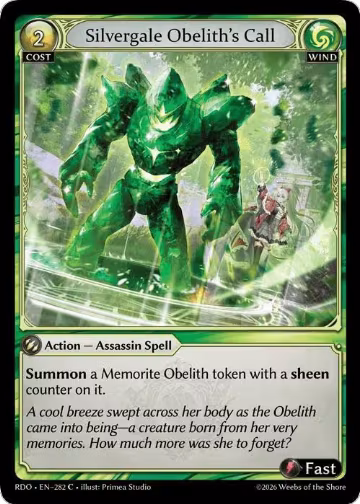 Silvergale Obelith's Call (282), Radiant Origins — Grand Archive card price