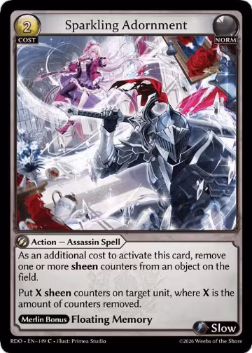 Sparkling Adornment (149), Radiant Origins — Grand Archive card price