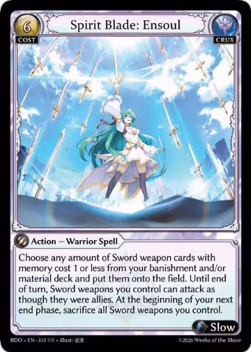 Spirit Blade: Ensoul (333), Radiant Origins — Grand Archive card price