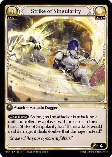 Strike of Singularity (358), Radiant Origins — Grand Archive card price