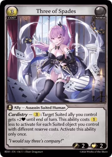 Three of Spades (156), Radiant Origins — Grand Archive card price