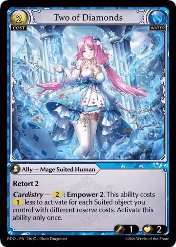 Two of Diamonds (250), Radiant Origins — Grand Archive card price
