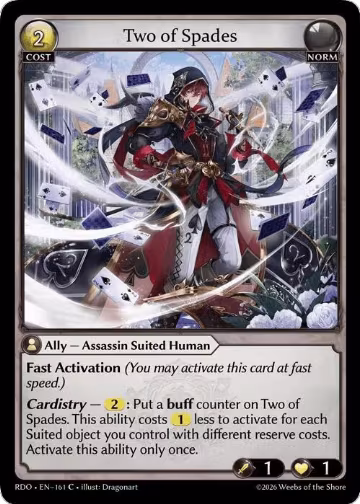 Two of Spades (161), Radiant Origins — Grand Archive card price