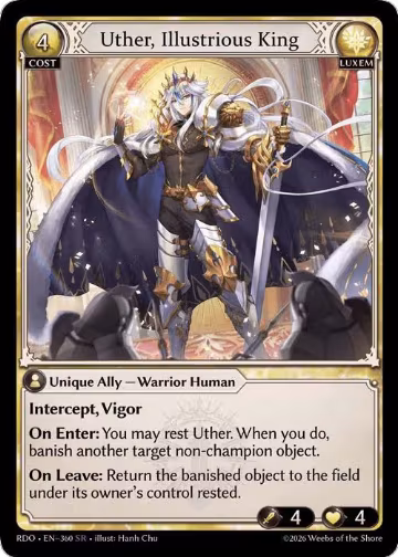Uther, Illustrious King (360), Radiant Origins — Grand Archive card price