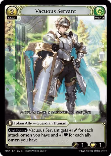Vacuous Servant (292), Radiant Origins — Grand Archive card price