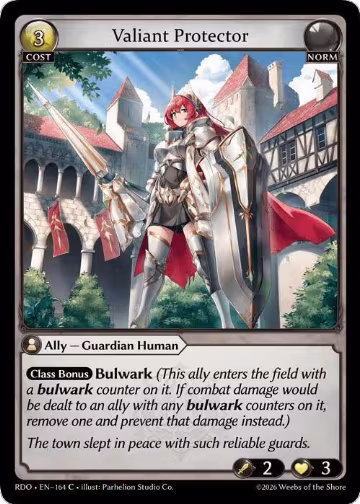 Valiant Protector (164), Radiant Origins — Grand Archive card price