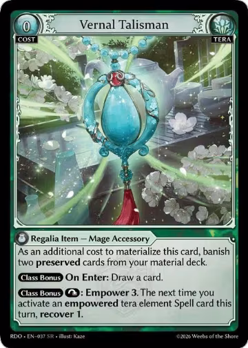 Vernal Talisman (037), Radiant Origins — Grand Archive card price