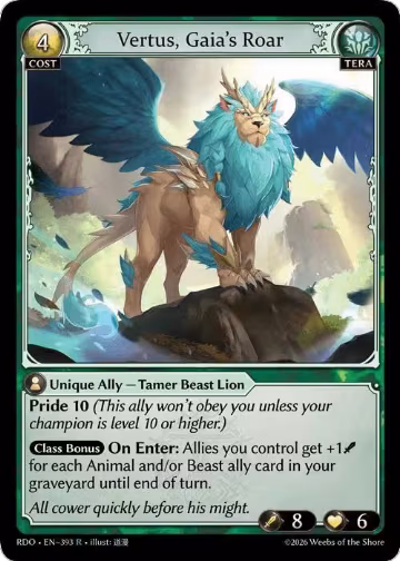 Vertus, Gaia's Roar (393), Radiant Origins — Grand Archive card price