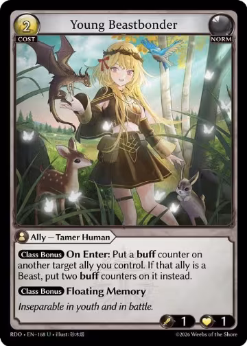 Young Beastbonder (168), Radiant Origins — Grand Archive card price