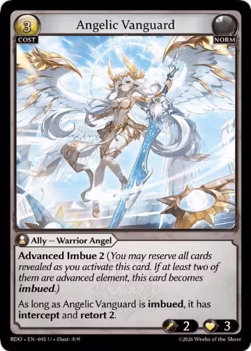 Angelic Vanguard (Curio Foil) (045), Radiant Origins — Grand Archive card price