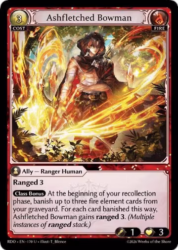 Ashfletched Bowman (Curio Foil) (170), Radiant Origins — Grand Archive card price