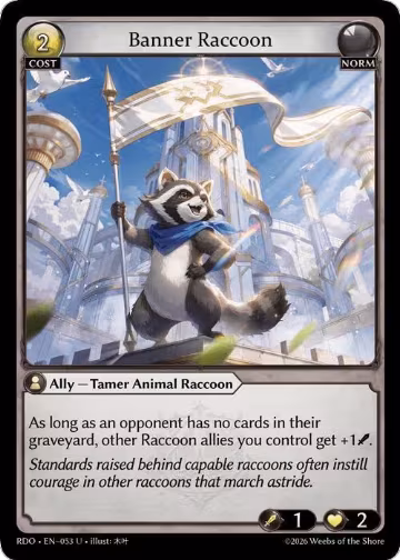 Banner Raccoon (Curio Foil) (053), Radiant Origins — Grand Archive card price