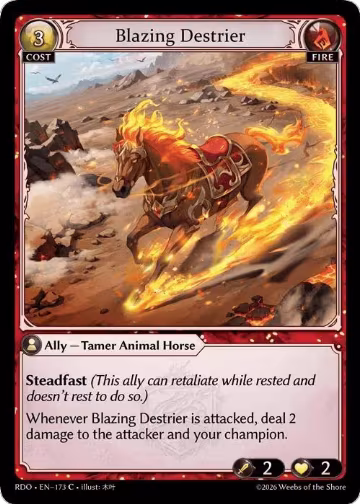 Blazing Destrier (Curio Foil) (173), Radiant Origins — Grand Archive card price
