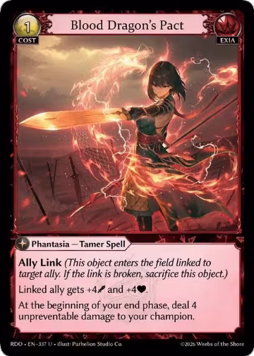 Blood Dragon's Pact (Curio Foil) (337), Radiant Origins — Grand Archive card price