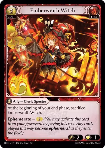 Emberwrath Witch (Curio Foil) (182), Radiant Origins — Grand Archive card price