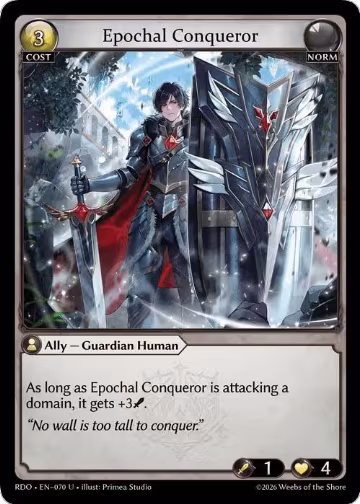 Epochal Conqueror (Curio Foil) (070), Radiant Origins — Grand Archive card price