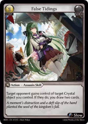 False Tidings (Curio Foil) (073), Radiant Origins — Grand Archive card price